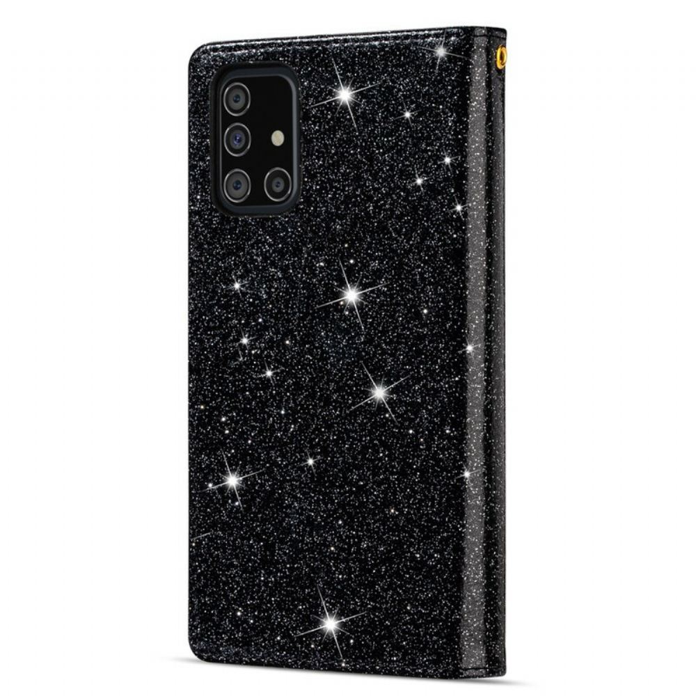 Flipové Pouzdro Na Samsung Galaxy A51 Peněženkové Pouzdro Peněženka Na Zip S Flitry