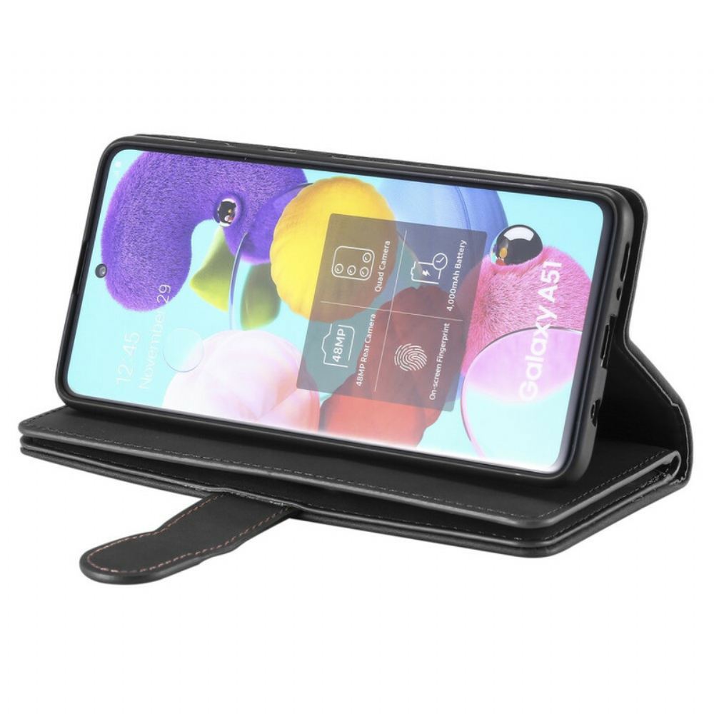 Flipové Pouzdro Na Samsung Galaxy A51 Vyztužené Obrysy Kapsa Na Zip