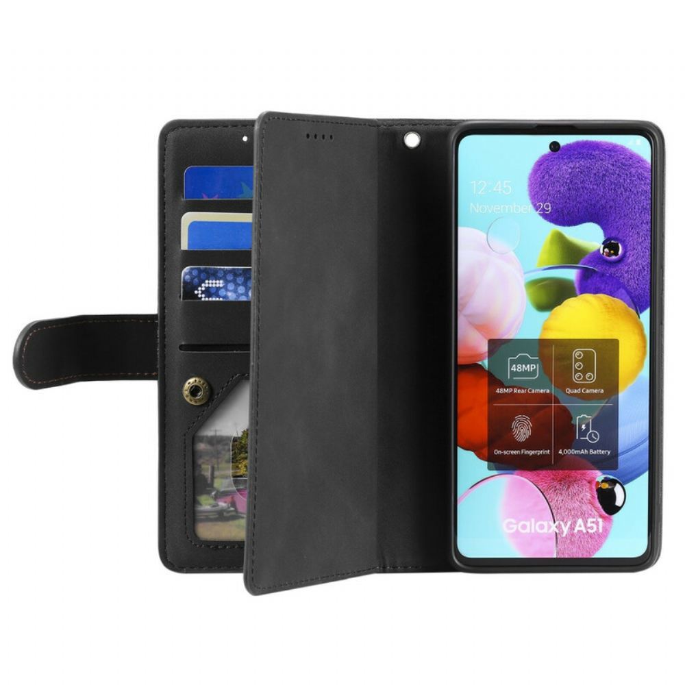 Flipové Pouzdro Na Samsung Galaxy A51 Vyztužené Obrysy Kapsa Na Zip