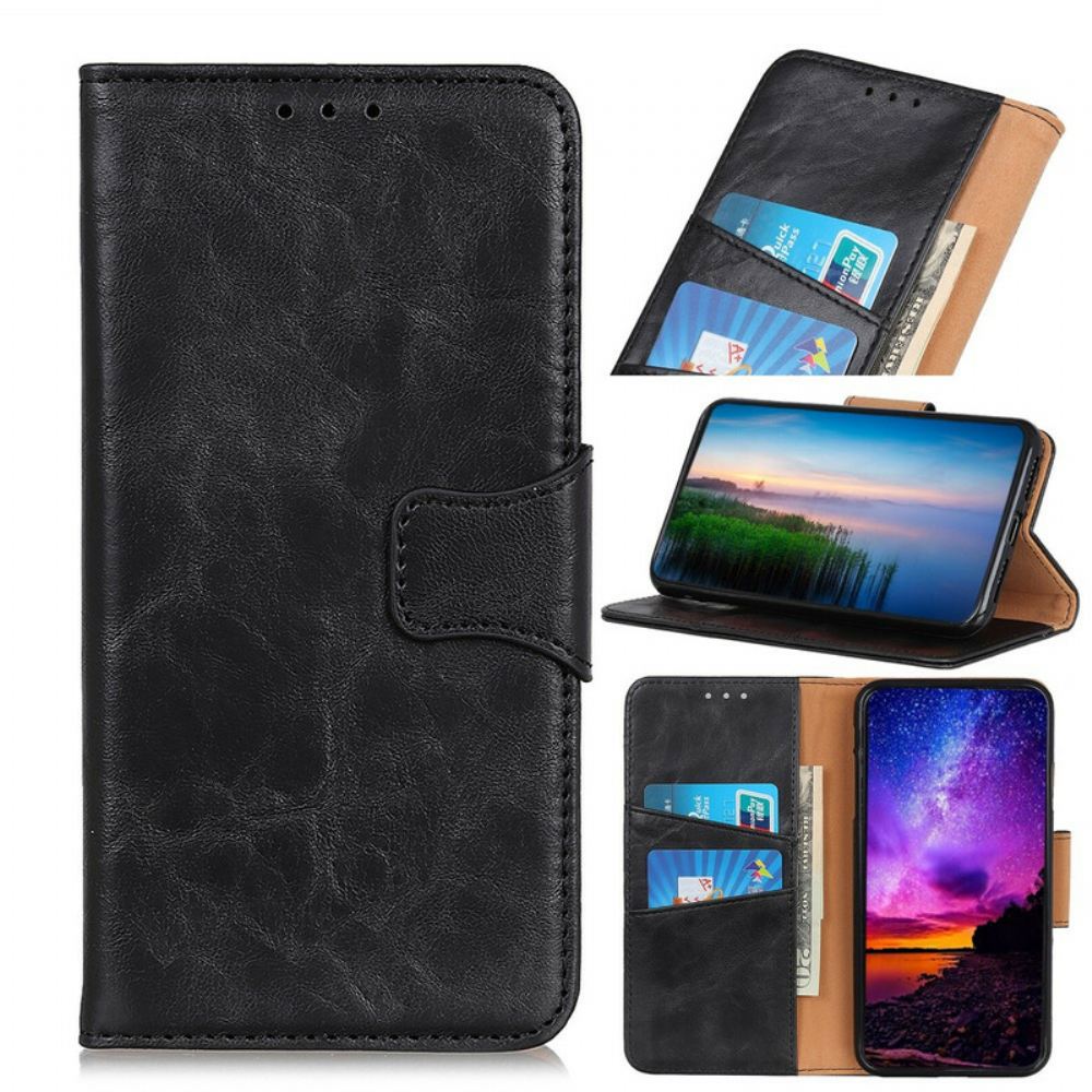 Kožené Pouzdro Na Samsung Galaxy A51 Oboustranná Magnetická Kolejnice