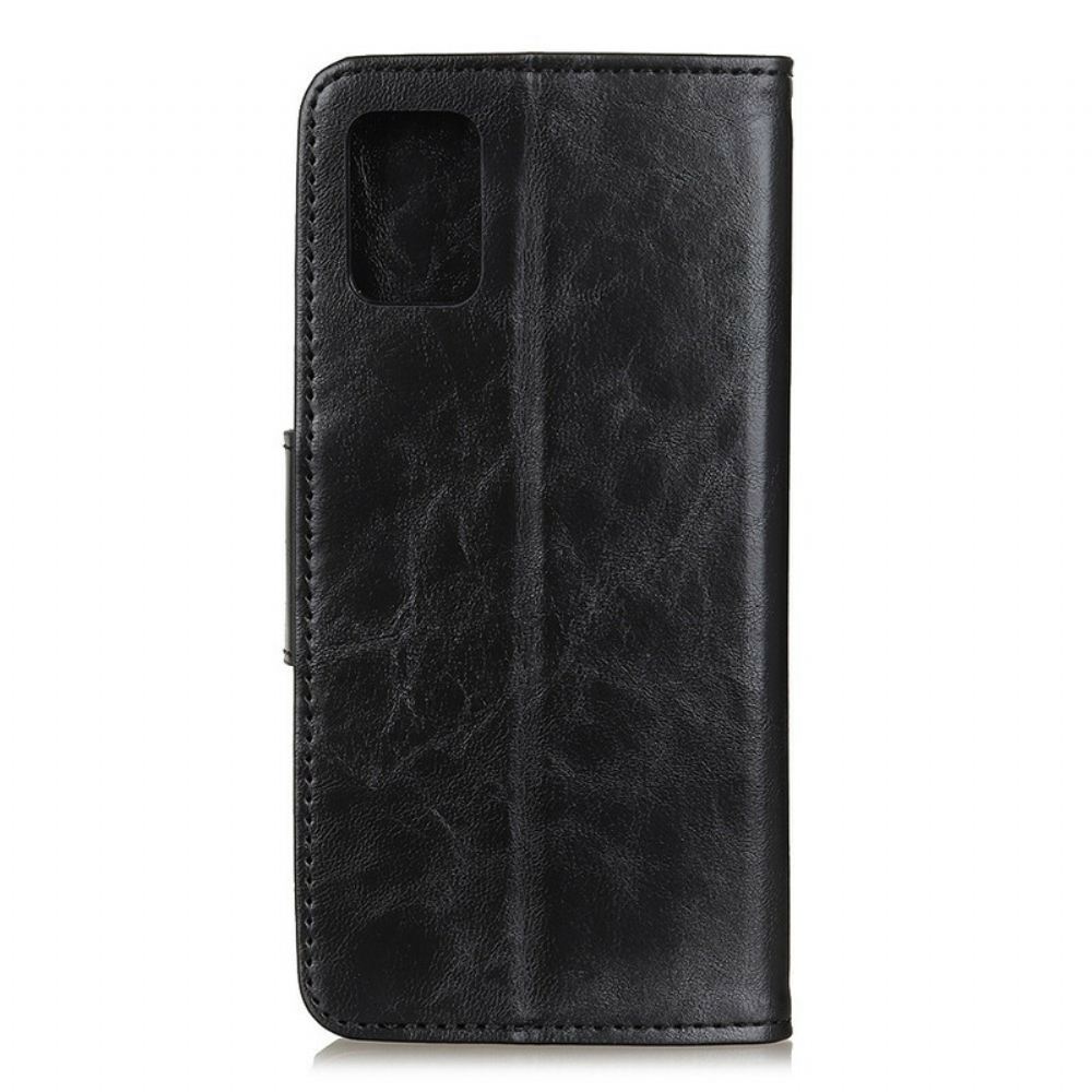 Kožené Pouzdro Na Samsung Galaxy A51 Oboustranná Magnetická Kolejnice