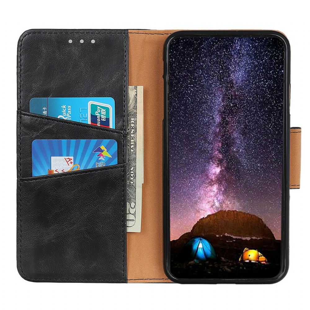 Kožené Pouzdro Na Samsung Galaxy A51 Oboustranná Magnetická Kolejnice