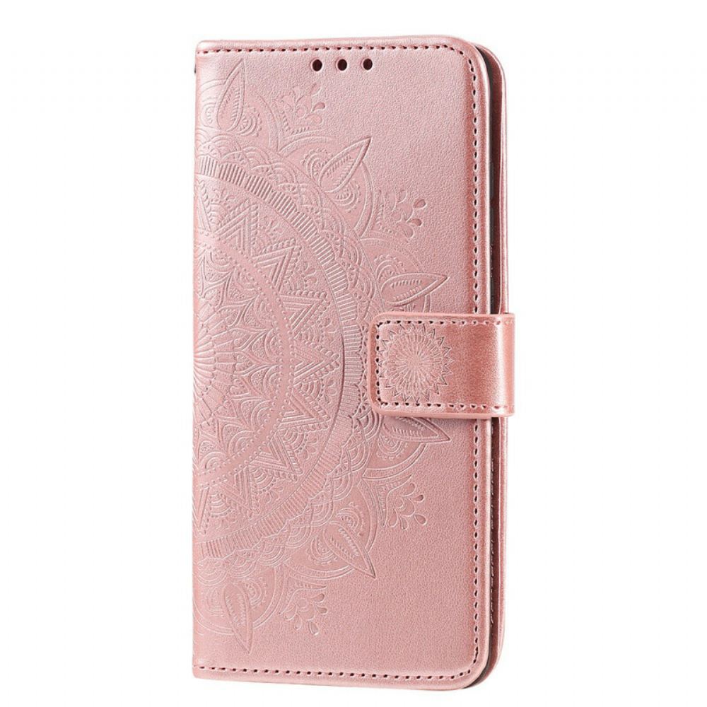 Kožené Pouzdro Na Samsung Galaxy A51 Sluneční Mandala
