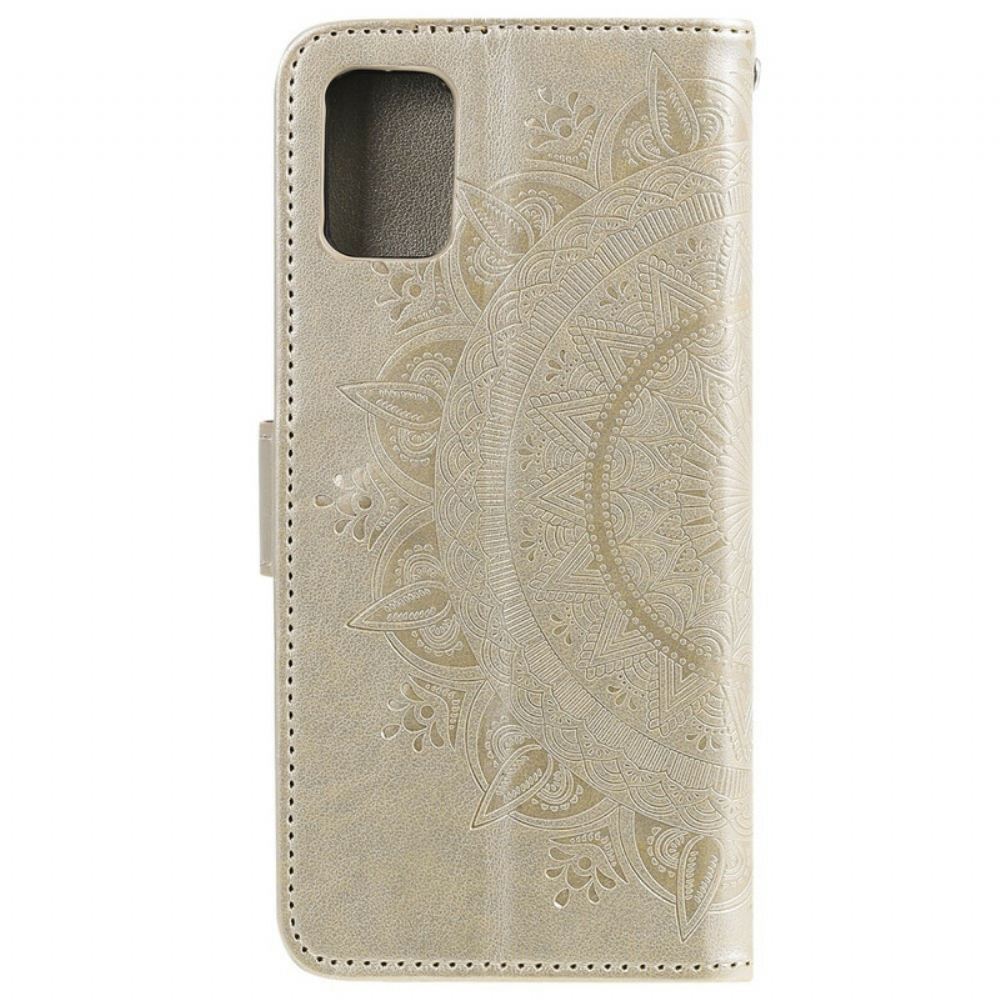 Kožené Pouzdro Na Samsung Galaxy A51 Sluneční Mandala