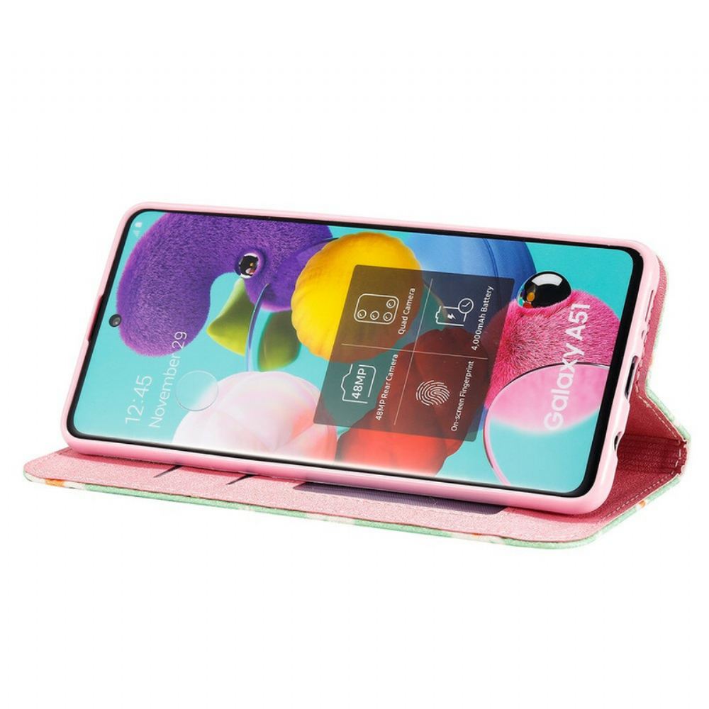 Kryty Na Mobil Na Samsung Galaxy A51 Flipové Pouzdro Sedmikrásky Z Umělé Kůže